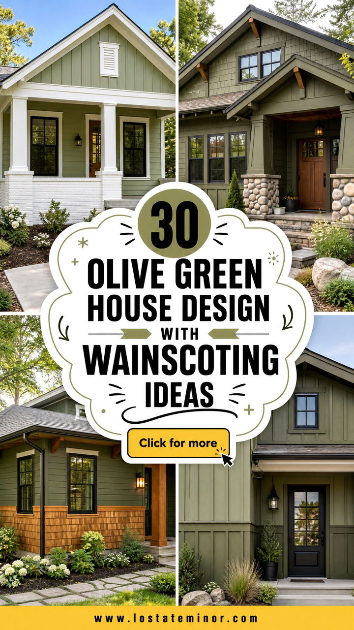 30 Olive Green House Design With Wainscoting Ideas to Inspire - 30 Olive Green House Design With Wainscoting Ideas to Inspire
