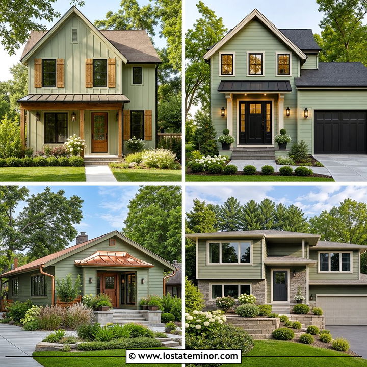 30 Sage Green House Design With Accents Ideas: Fresh Curb Appeal