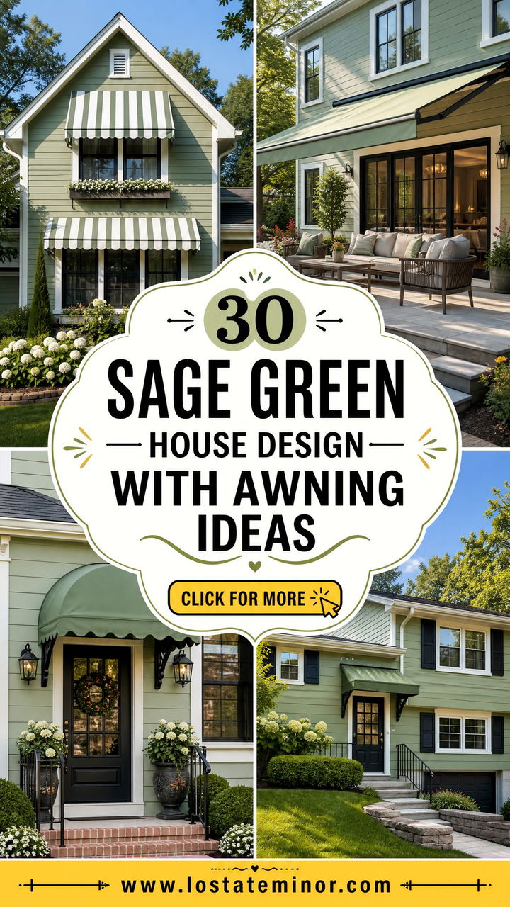 30 Sage Green House Design With Awning Ideas Stylish Shade - 30 Sage Green House Design With Awning Ideas: Stylish Shade