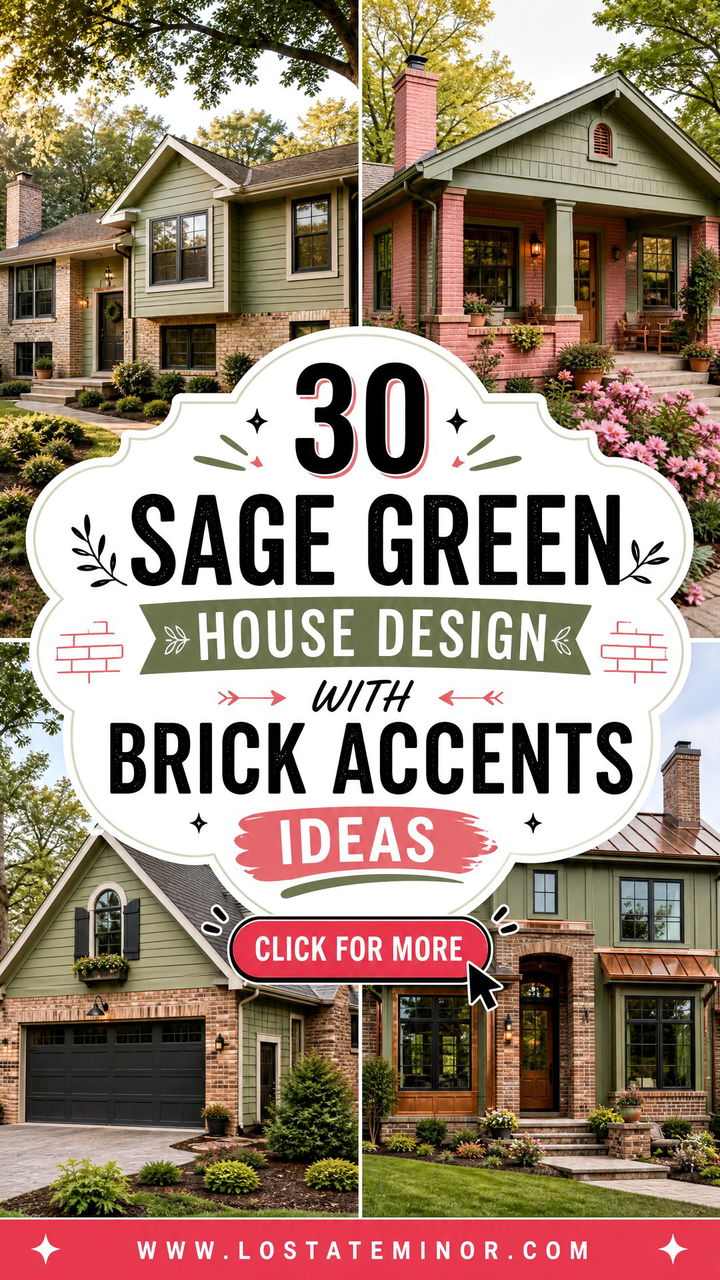30 Sage Green House Design With Brick Accents Ideas Warm Style - 30 Sage Green House Design With Brick Accents Ideas: Warm Style