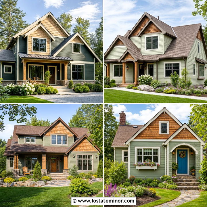 30 Sage Green House Design With Cedar Shake Ideas: Rustic Charm