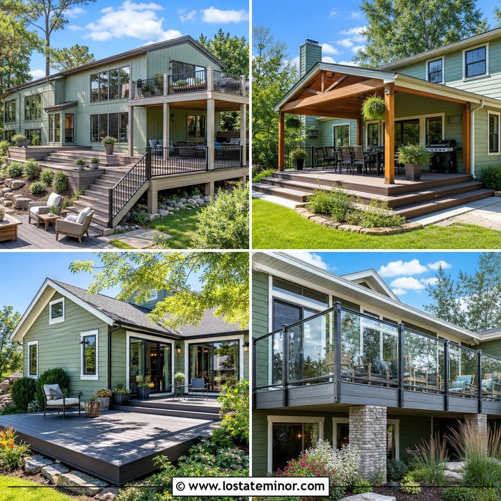 30 Sage Green House Design With Deck Ideas: Elevated Curb Appeal