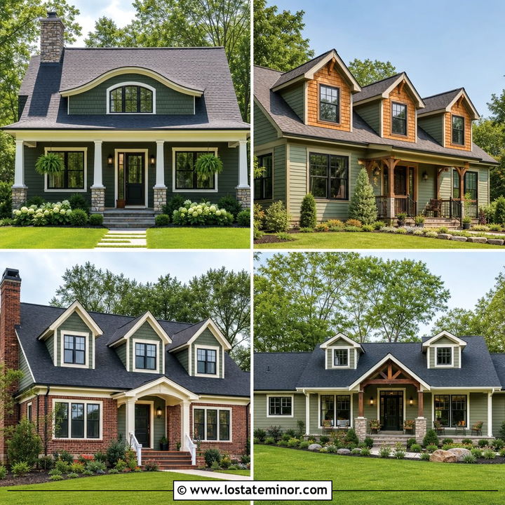 30 Sage Green House Design With Dormers Ideas: Classic Curb Style