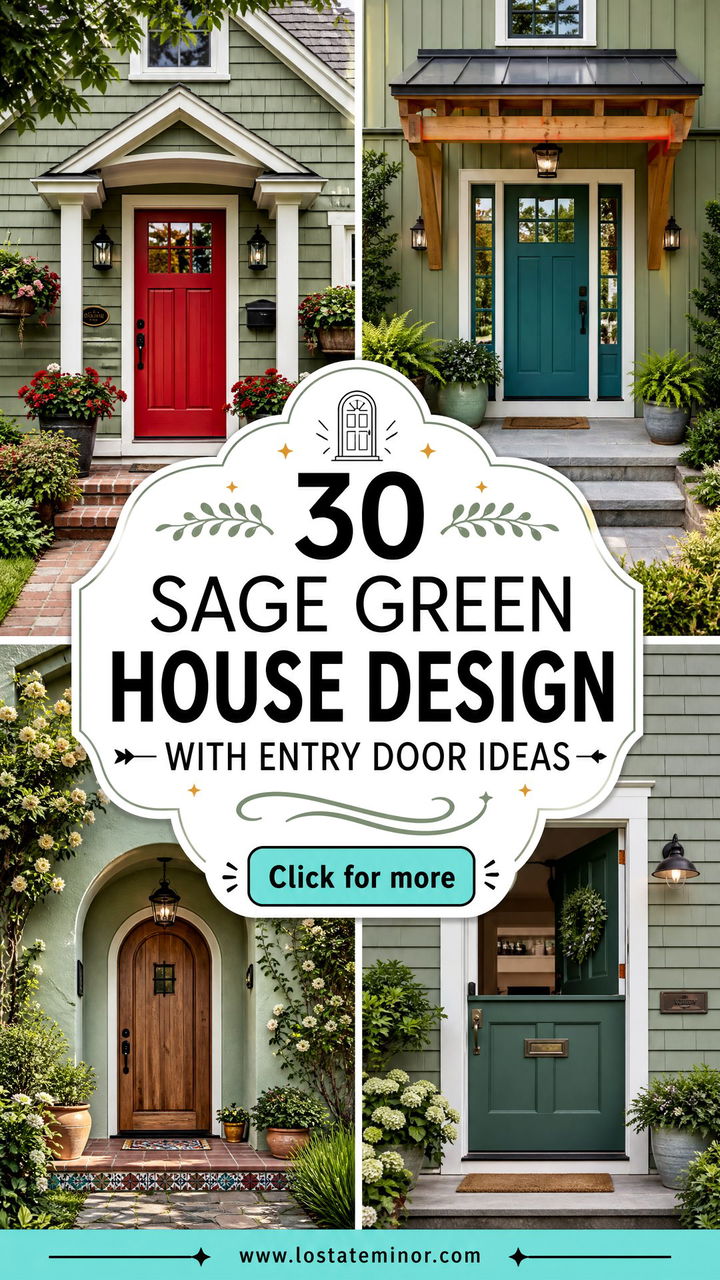 30 Sage Green House Design With Entry Door Ideas Welcoming Look - 30 Sage Green House Design With Entry Door Ideas: Welcoming Look