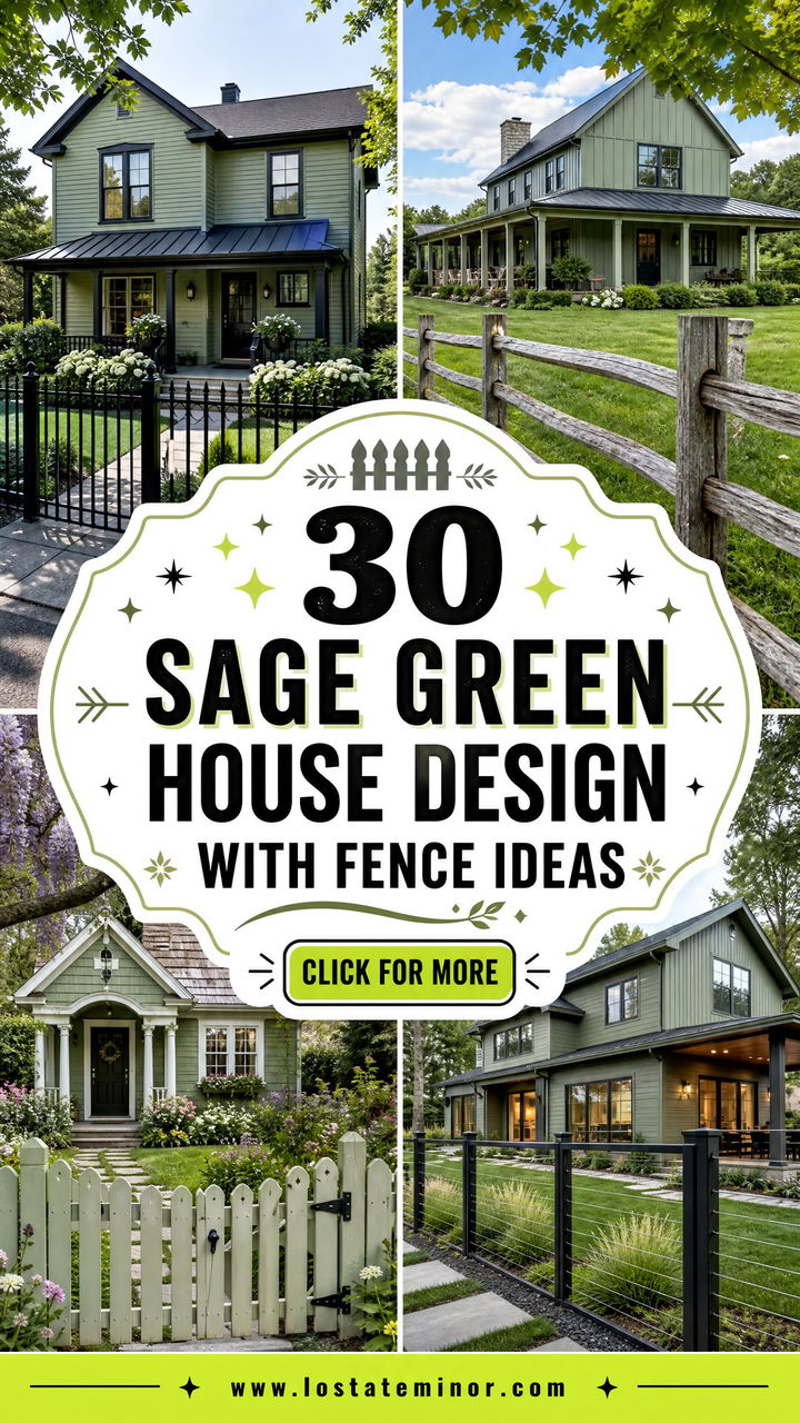 30 Sage Green House Design With Fence Ideas Charming Curb Appeal - 30 Sage Green House Design With Fence Ideas: Charming Curb Appeal