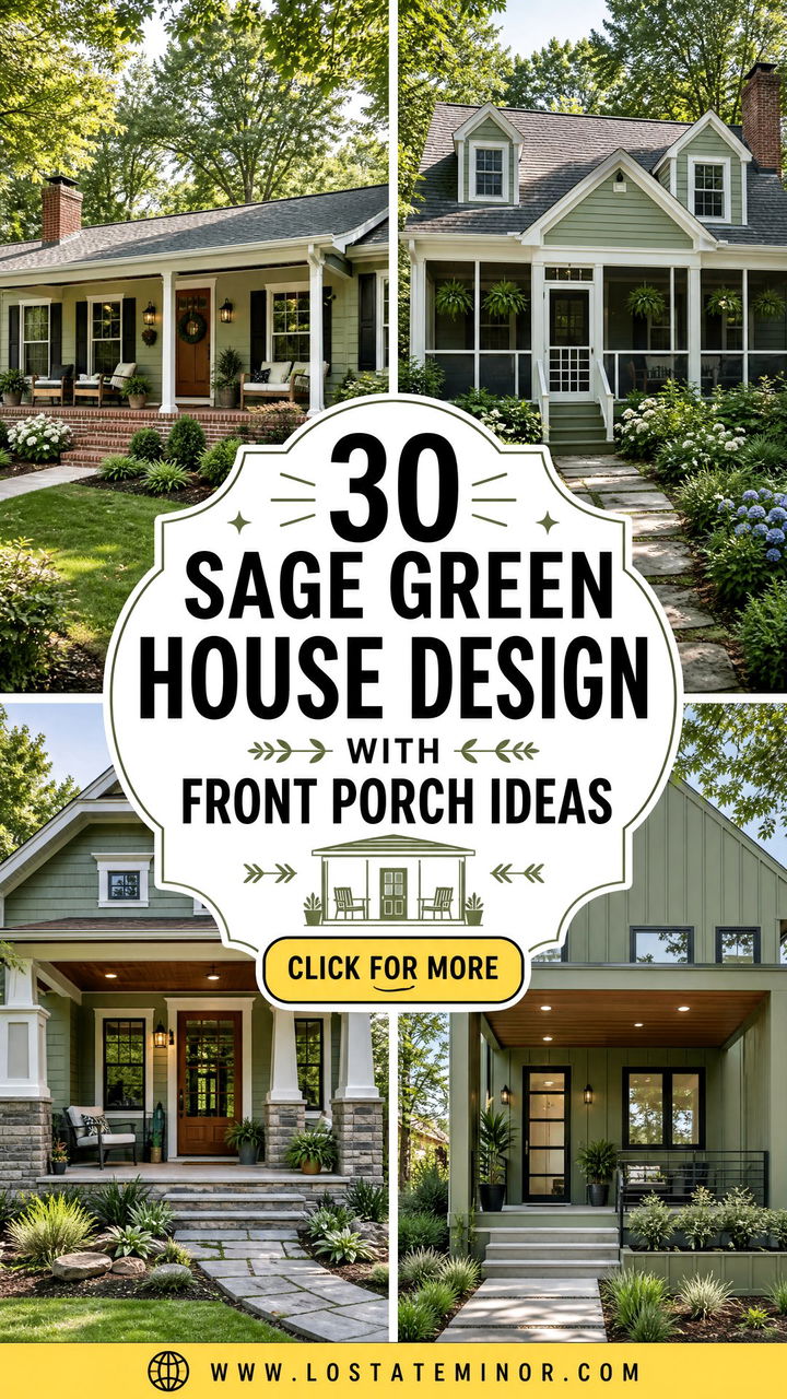 30 Sage Green House Design With Front Porch Ideas Inviting Style - 30 Sage Green House Design With Front Porch Ideas: Inviting Style