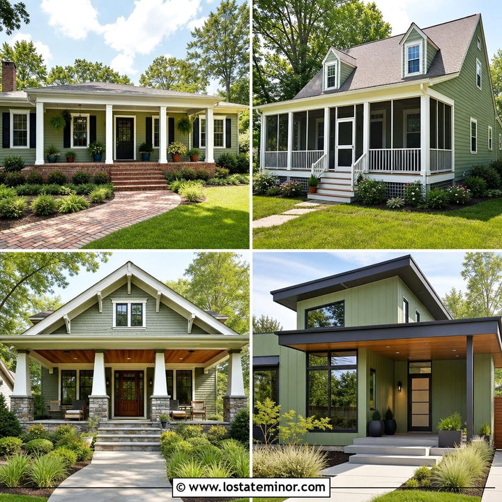 30 Sage Green House Design With Front Porch Ideas: Inviting Style