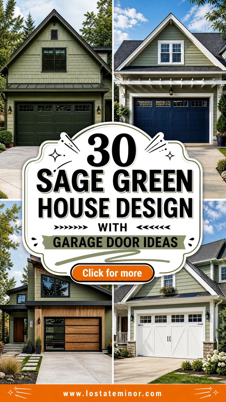 30 Sage Green House Design With Garage Door Ideas Modern Style - 30 Sage Green House Design With Garage Door Ideas: Modern Style