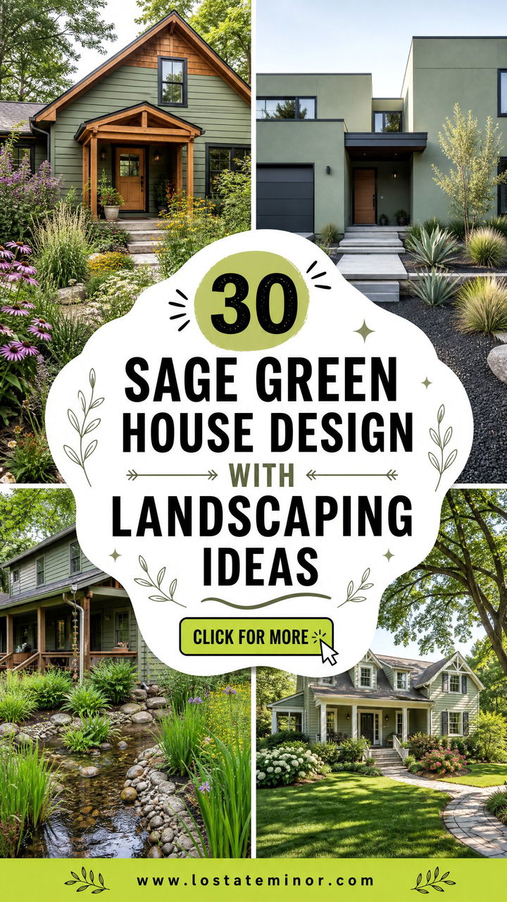 30 Sage Green House Design With Landscaping Ideas Garden Style - 30 Sage Green House Design With Landscaping Ideas: Garden Style