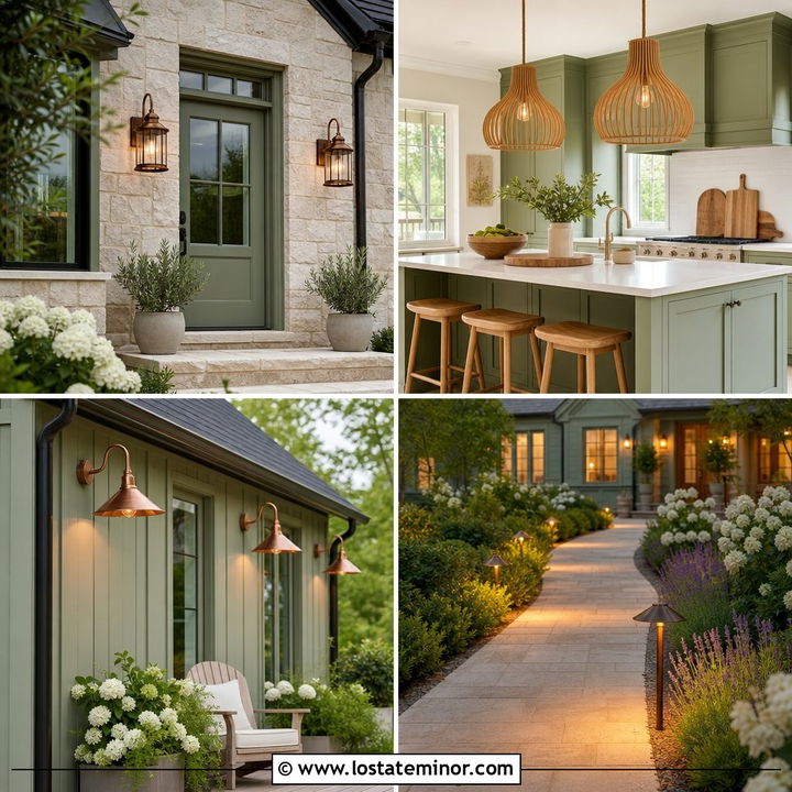30 Sage Green House Design With Light Fixtures Ideas: Chic Glow