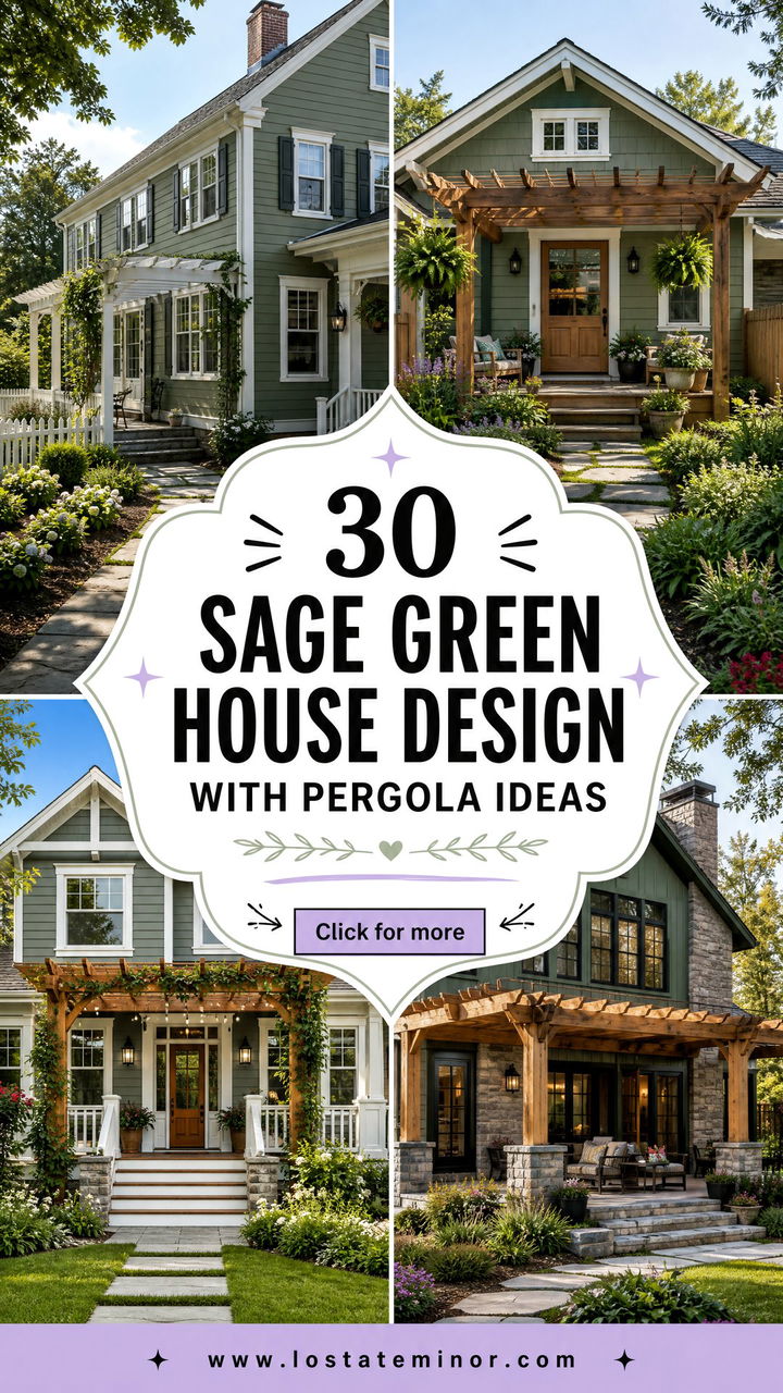 30 Sage Green House Design With Pergola Ideas Youll Love - 30 Sage Green House Design With Pergola Ideas You’ll Love