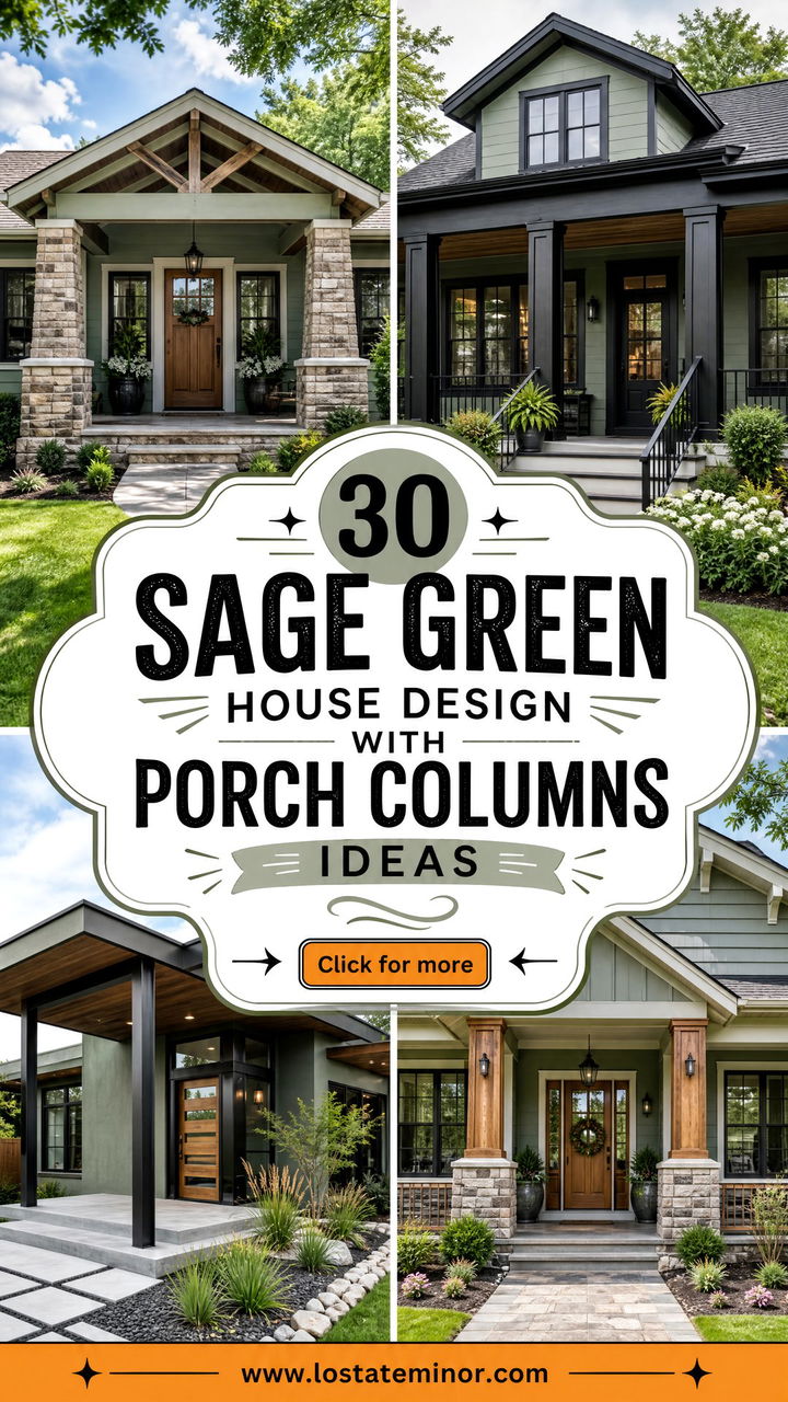30 Sage Green House Design With Porch Columns Ideas to Inspire - 30 Sage Green House Design With Porch Columns Ideas to Inspire