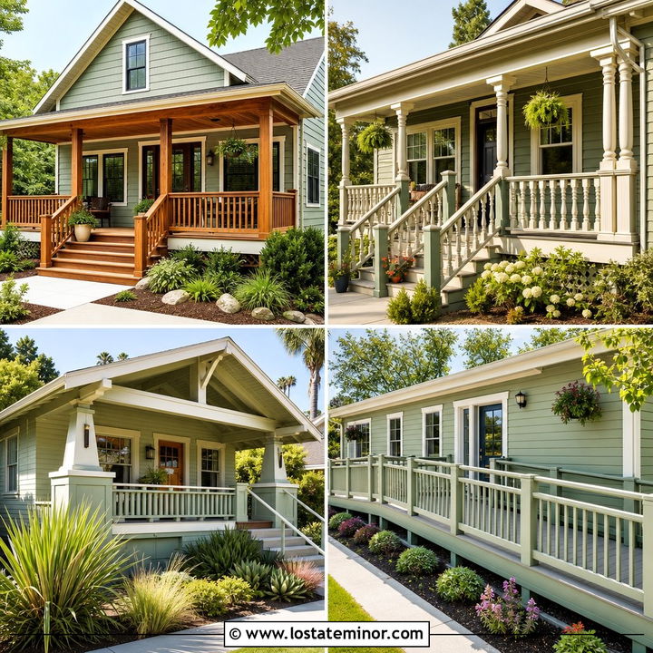 30 Sage Green House Design With Railings Ideas for Curb Appeal