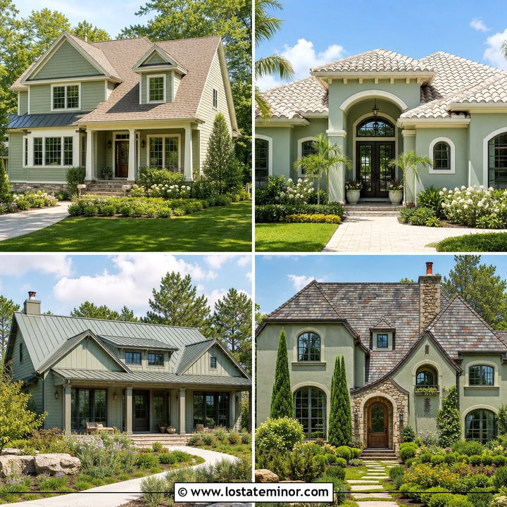 30 Sage Green House Design With Roof Ideas for a Fresh Exterior