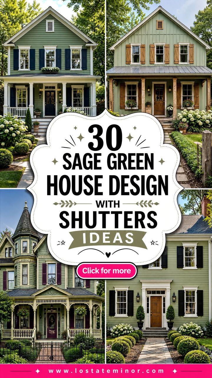 30 Sage Green House Design With Shutters Ideas for Classic Charm - 30 Sage Green House Design With Shutters Ideas for Classic Charm
