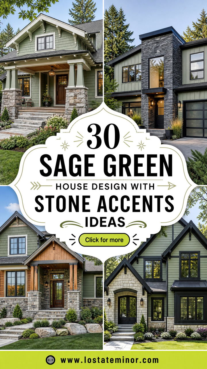 30 Sage Green House Design With Stone Accents Ideas Youll Love - 30 Sage Green House Design With Stone Accents Ideas You’ll Love