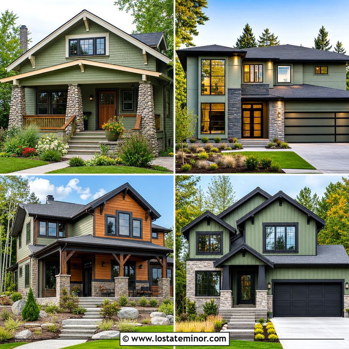 30 Sage Green House Design With Stone Accents Ideas You’ll Love