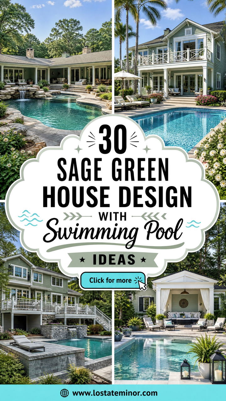 30 Sage Green House Design With Swimming Pool Ideas Youll Love - 30 Sage Green House Design With Swimming Pool Ideas You’ll Love