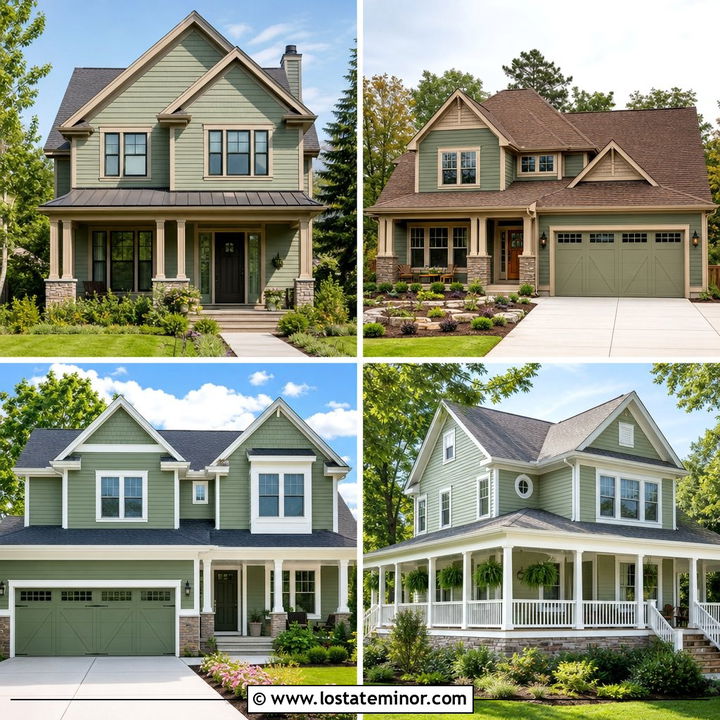 30 Sage Green House Design With Trim Ideas for a Polished Look
