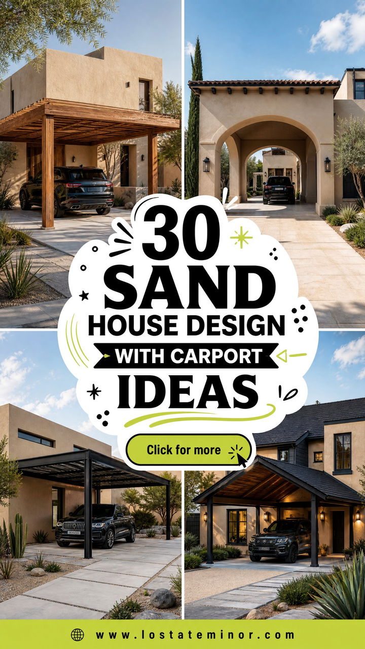 30 Sand House Design With Carport Ideas for Smart Curb Appeal - 30 Sand House Design With Carport Ideas for Smart Curb Appeal