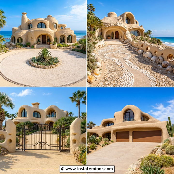 30 Sand House Design With Driveway Ideas for Polished Curb Appeal