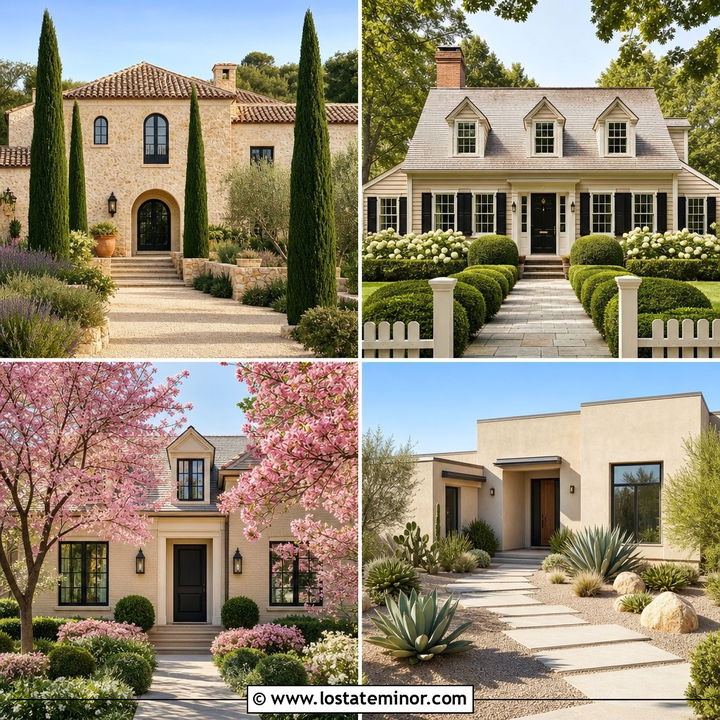 30 Sand House Design With Landscaping Ideas: Fresh Curb Appeal