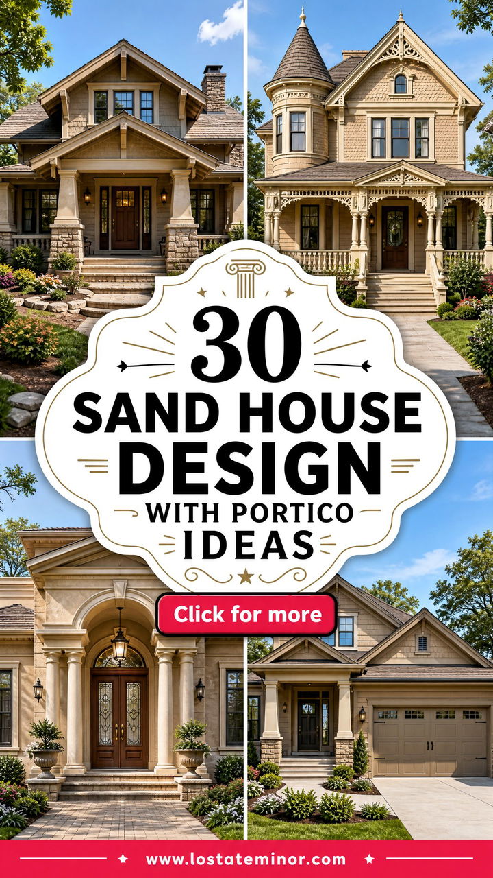 30 Sand House Design With Portico Ideas Grand Entry Style - 30 Sand House Design With Portico Ideas: Grand Entry Style