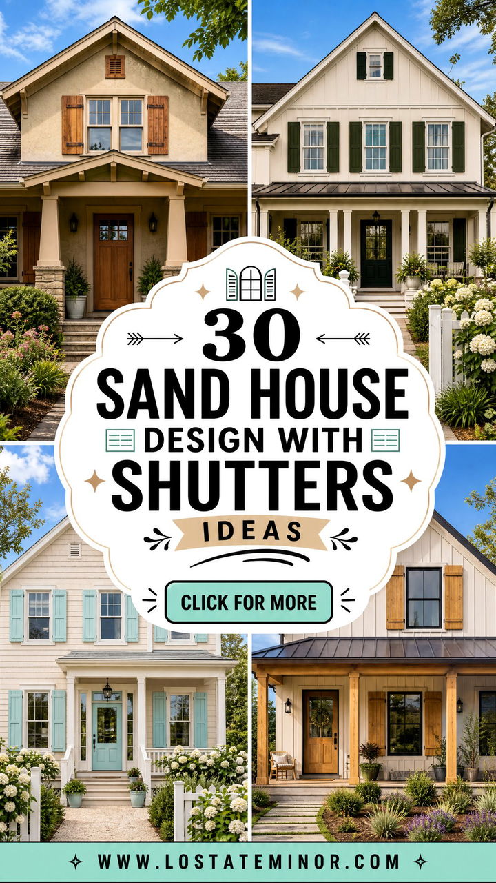 30 Sand House Design With Shutters Ideas Charming Curb Appeal - 30 Sand House Design With Shutters Ideas: Charming Curb Appeal