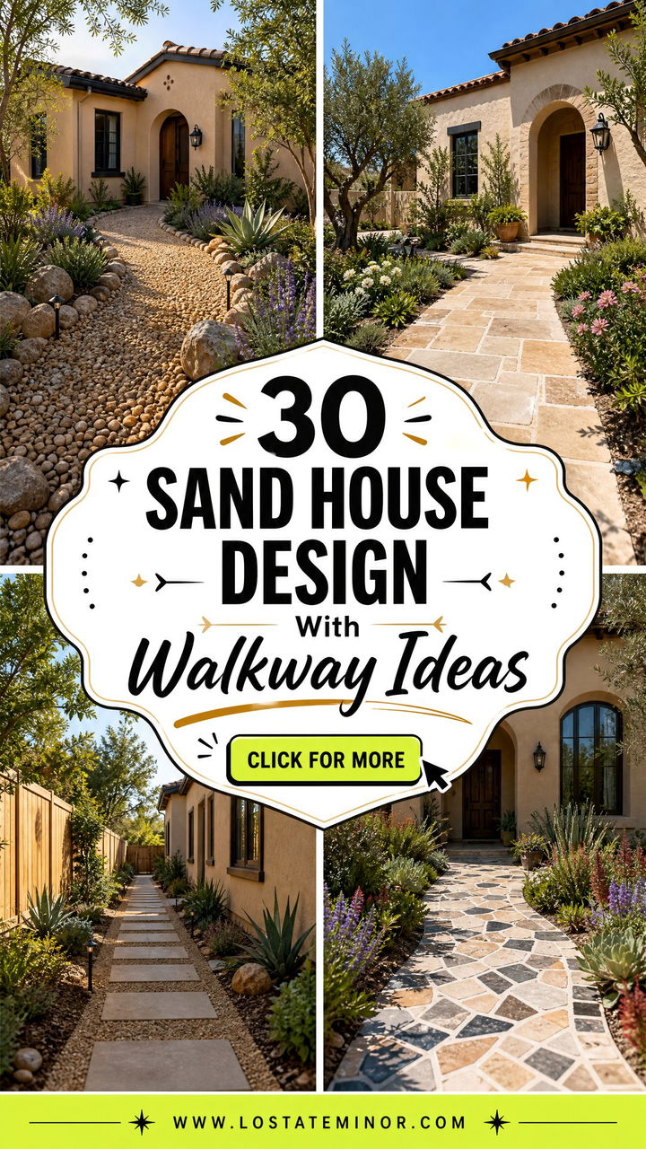 30 Sand House Design With Walkway Ideas Welcoming Curb Appeal - 30 Sand House Design With Walkway Ideas: Welcoming Curb Appeal