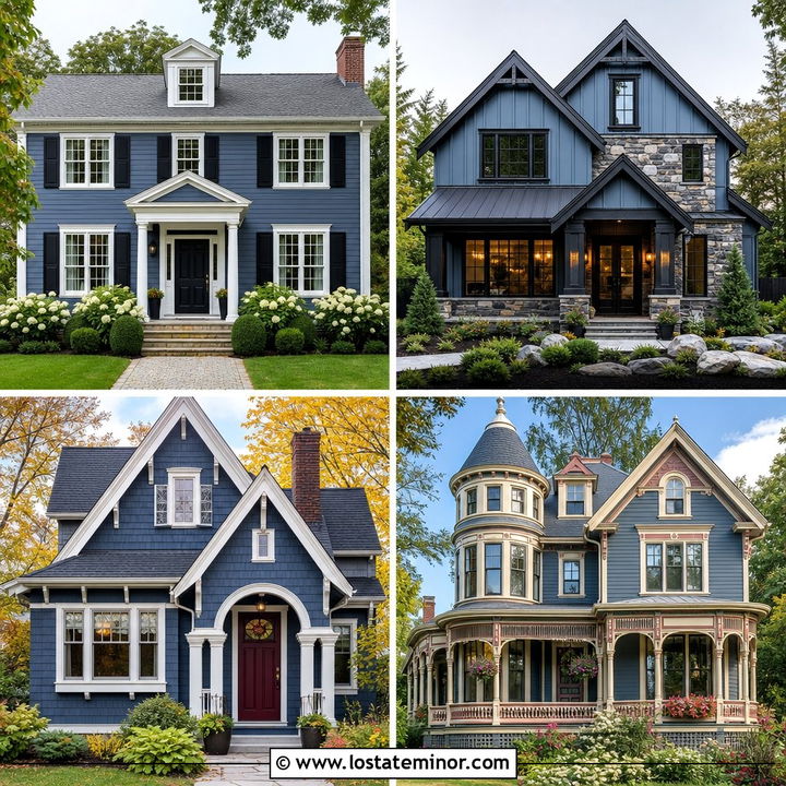 30 Slate Blue House Design With Accents Ideas: Fresh Curb Appeal