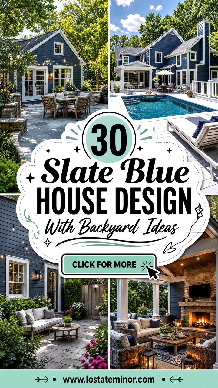 30 Slate Blue House Design With Backyard Ideas Inviting Retreats - 30 Slate Blue House Design With Backyard Ideas: Inviting Retreats