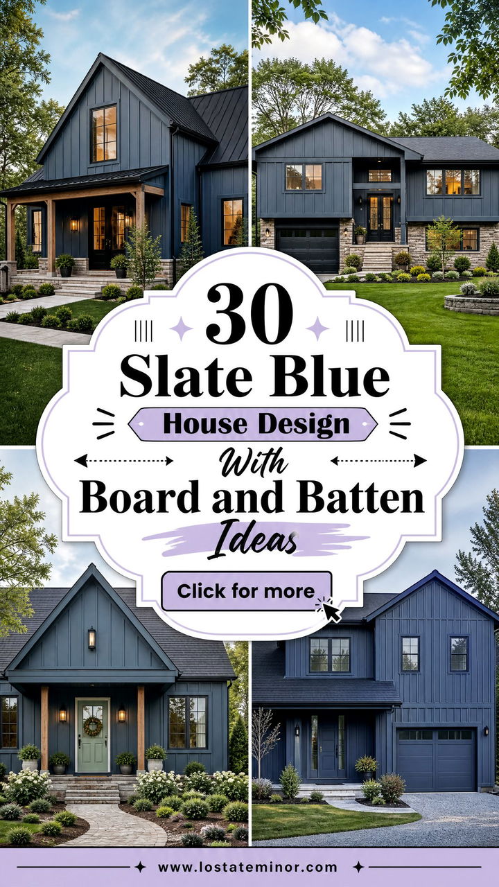 30 Slate Blue House Design With Board and Batten Ideas Must-See - 30 Slate Blue House Design With Board and Batten Ideas: Must-See