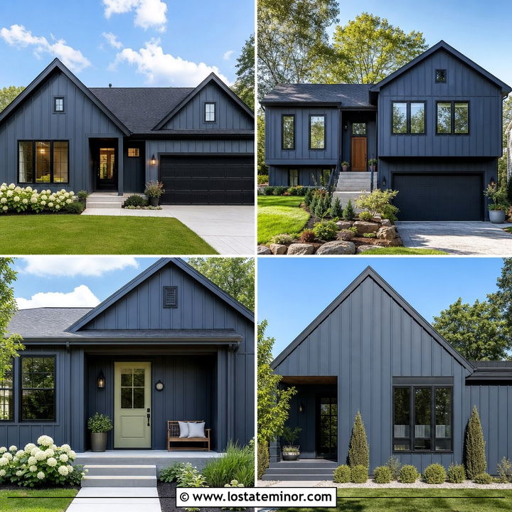 30 Slate Blue House Design With Board and Batten Ideas: Must-See