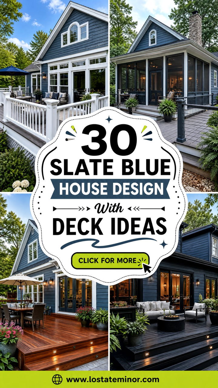 30 Slate Blue House Design With Deck Ideas Dreamy Outdoor Spaces - 30 Slate Blue House Design With Deck Ideas: Dreamy Outdoor Spaces