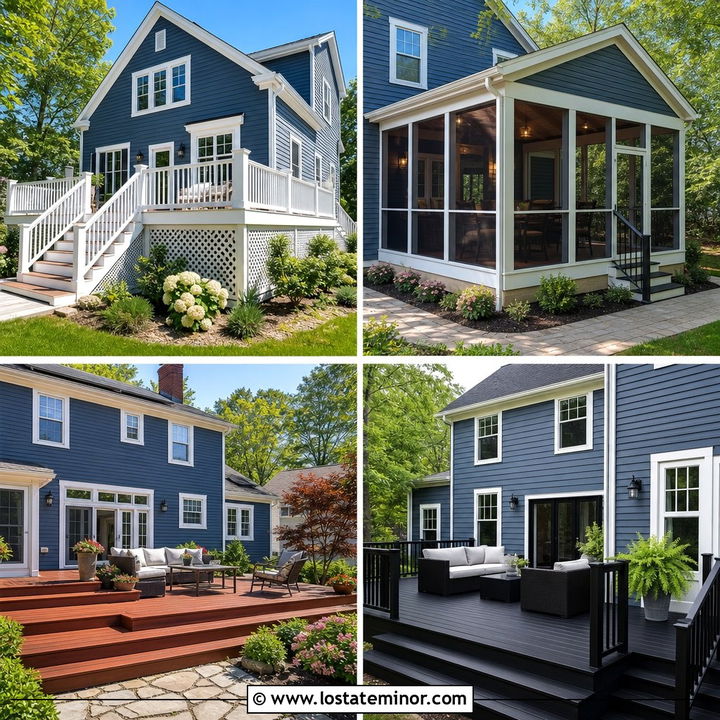 30 Slate Blue House Design With Deck Ideas: Dreamy Outdoor Spaces