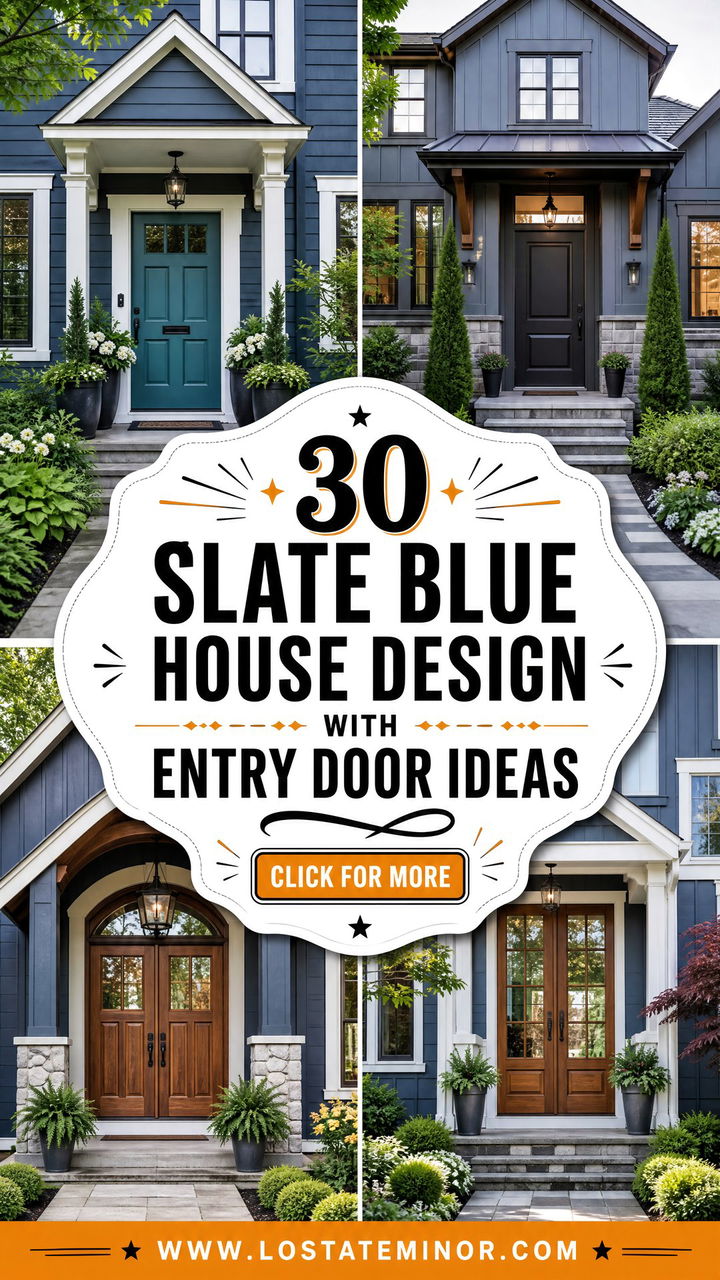 30 Slate Blue House Design With Entry Door Ideas to Inspire - 30 Slate Blue House Design With Entry Door Ideas to Inspire