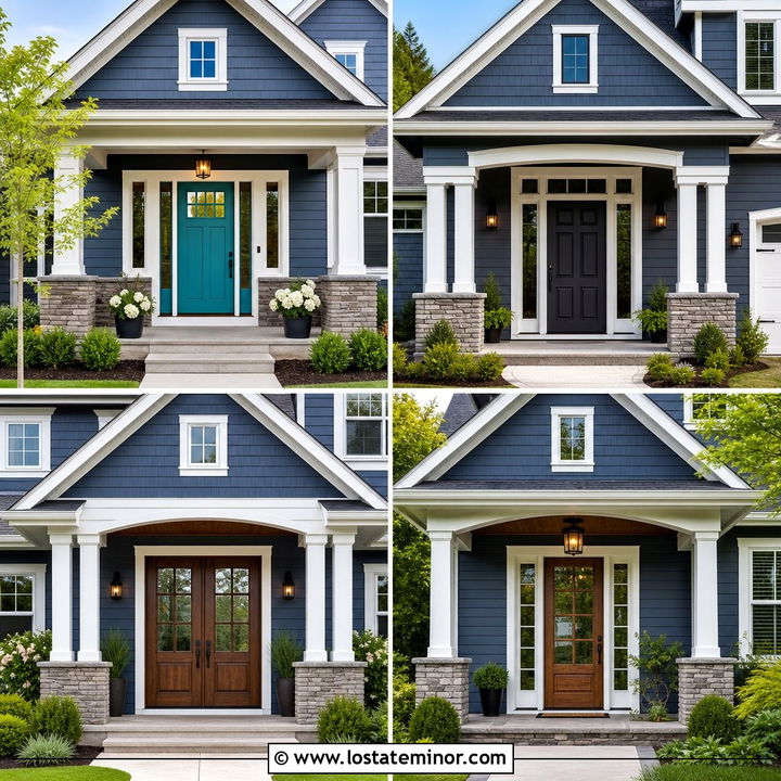 30 Slate Blue House Design With Entry Door Ideas to Inspire