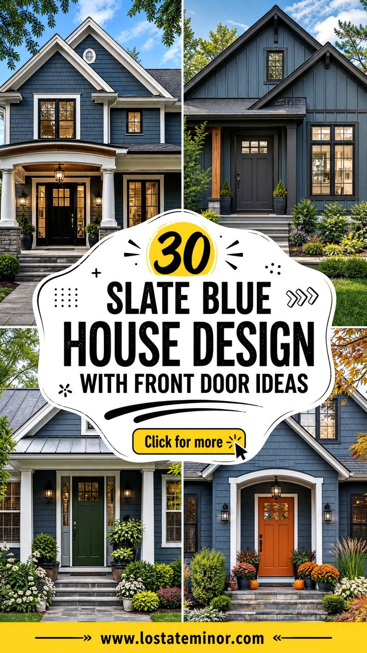 30 Slate Blue House Design With Front Door Ideas Stylish Picks - 30 Slate Blue House Design With Front Door Ideas: Stylish Picks