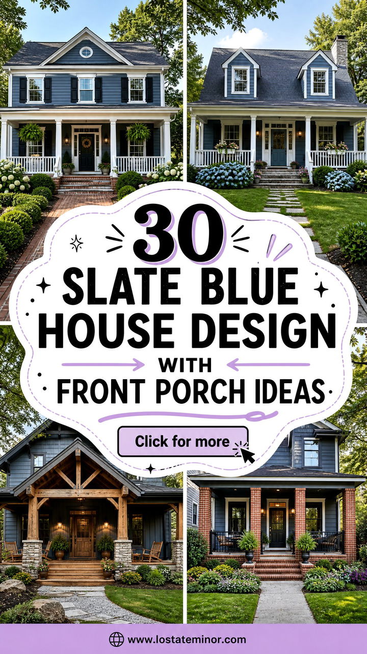 30 Slate Blue House Design With Front Porch Ideas Cozy Updates - 30 Slate Blue House Design With Front Porch Ideas: Cozy Updates