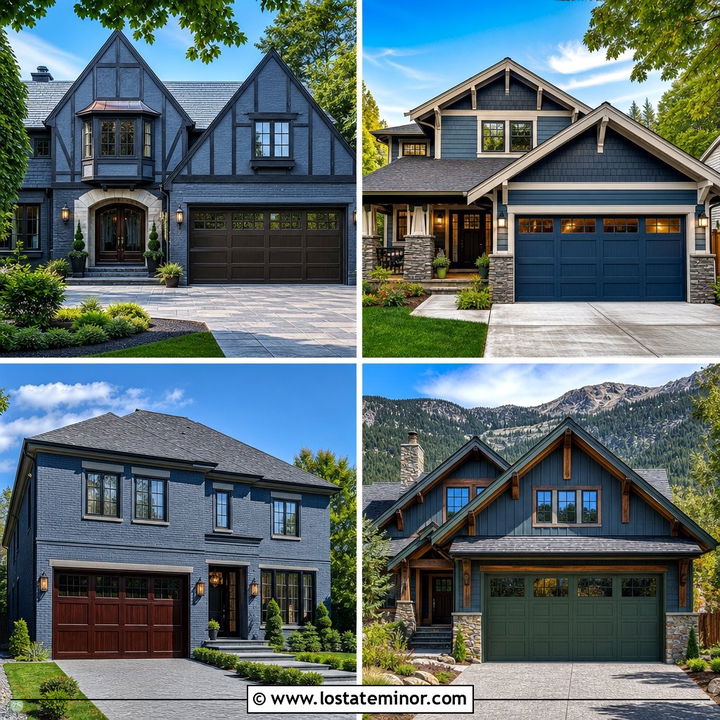 30 Slate Blue House Design With Garage Door Ideas: Smart Pairings
