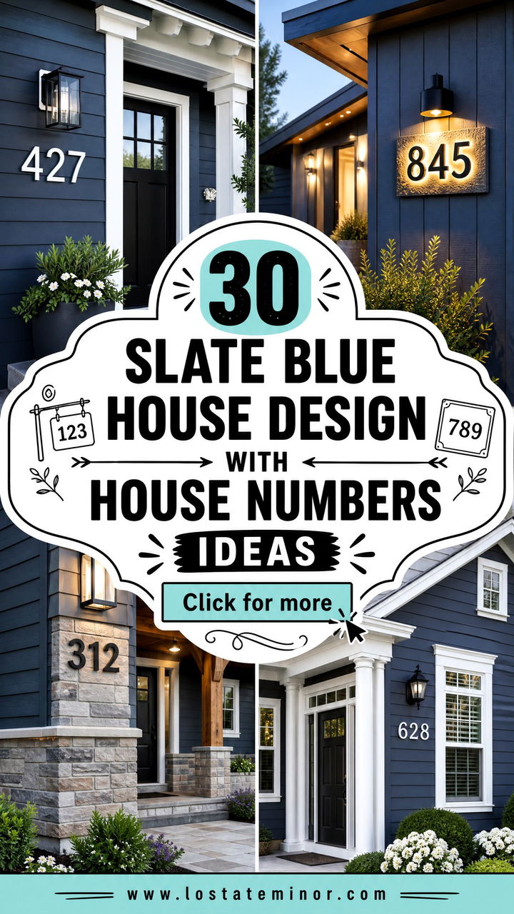 30 Slate Blue House Design With House Numbers Ideas Chic Picks - 30 Slate Blue House Design With House Numbers Ideas: Chic Picks