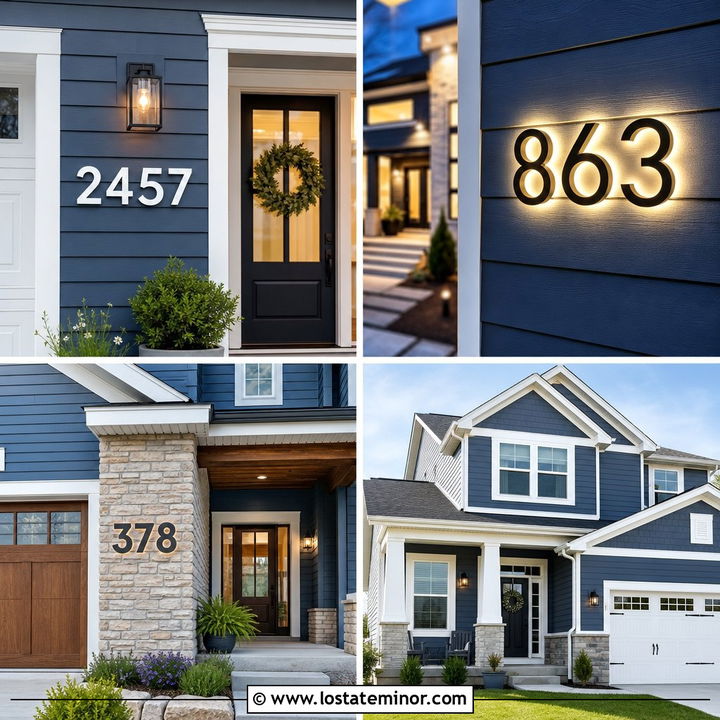 30 Slate Blue House Design With House Numbers Ideas: Chic Picks