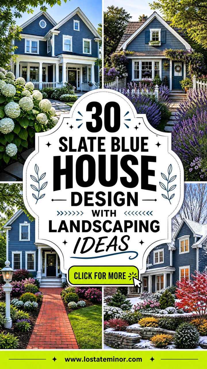 30 Slate Blue House Design With Landscaping Ideas Fresh Looks - 30 Slate Blue House Design With Landscaping Ideas: Fresh Looks