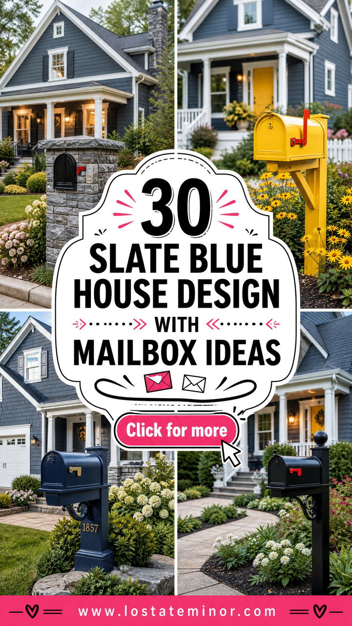 30 Slate Blue House Design With Mailbox Ideas Charming Picks - 30 Slate Blue House Design With Mailbox Ideas: Charming Picks