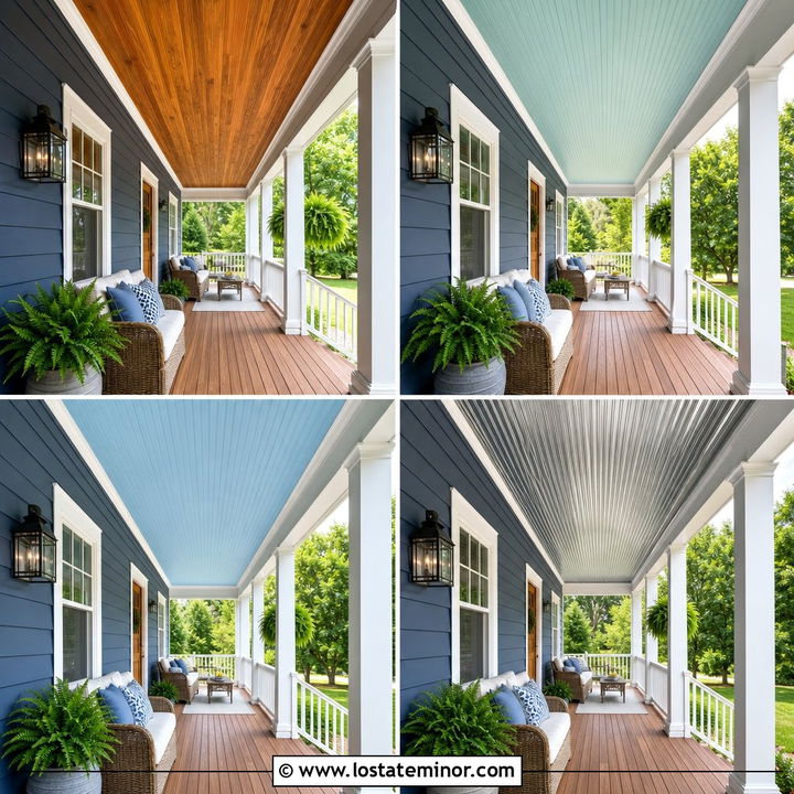 30 Slate Blue House Design With Porch Ceiling Ideas: Chic Looks