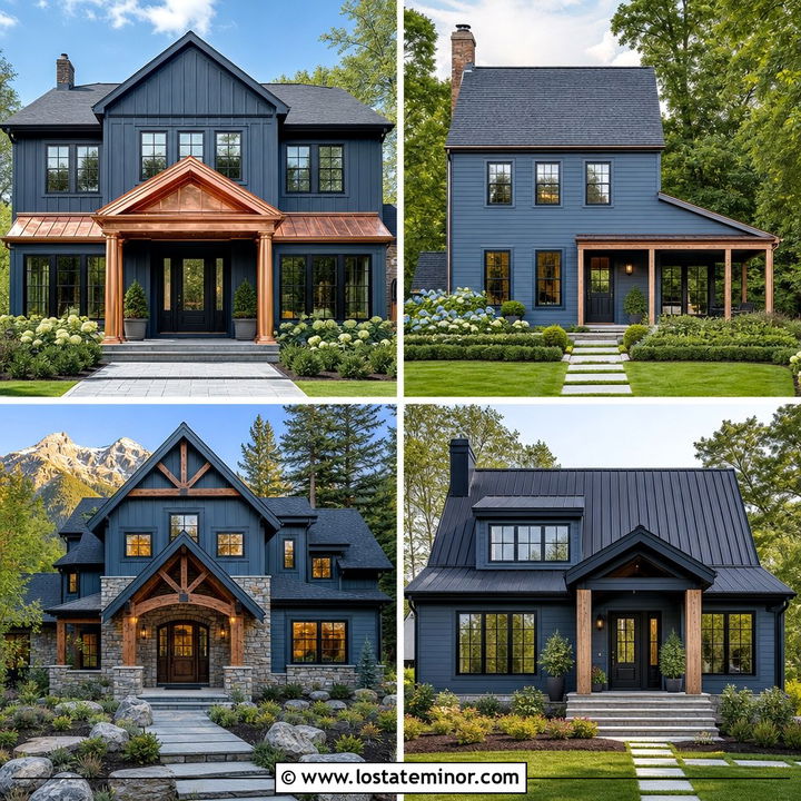 30 Slate Blue House Design With Portico Ideas: Grand Entrances