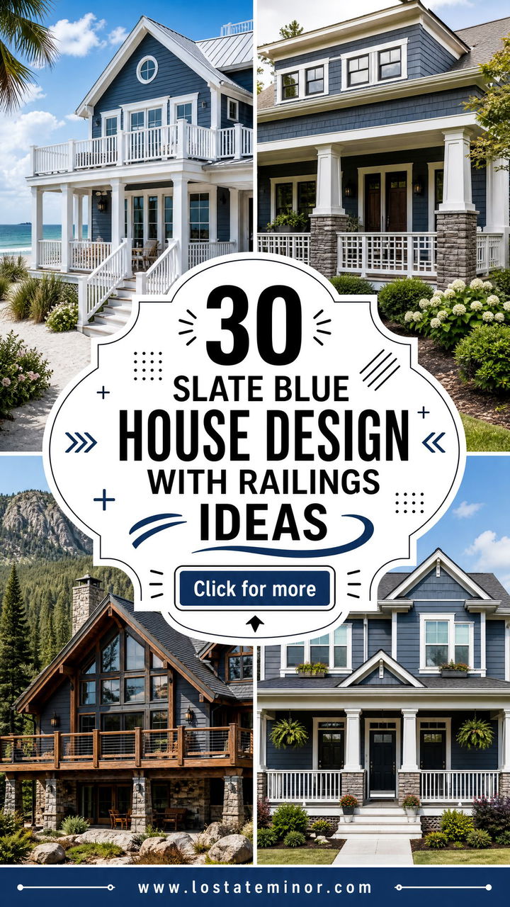 30 Slate Blue House Design With Railings Ideas Stylish Safety - 30 Slate Blue House Design With Railings Ideas: Stylish Safety