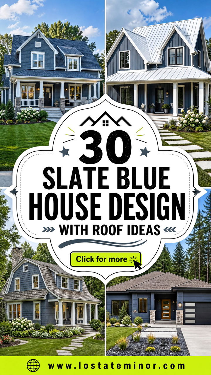 30 Slate Blue House Design With Roof Ideas Best Color Pairings - 30 Slate Blue House Design With Roof Ideas: Best Color Pairings