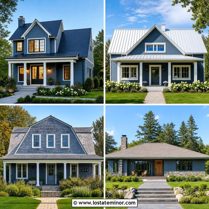 30 Slate Blue House Design With Roof Ideas: Best Color Pairings