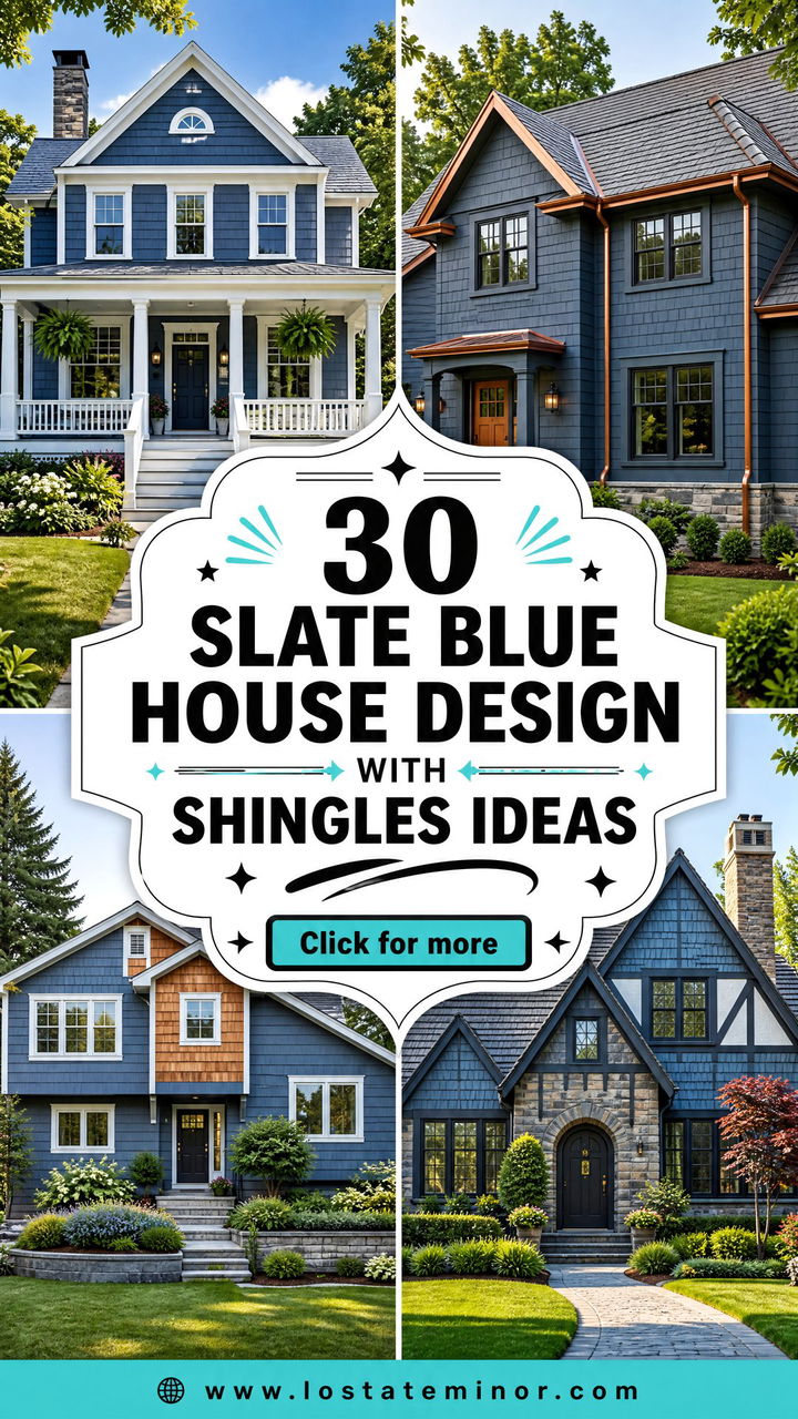 30 Slate Blue House Design With Shingles Ideas Color Pairings - 30 Slate Blue House Design With Shingles Ideas: Color Pairings
